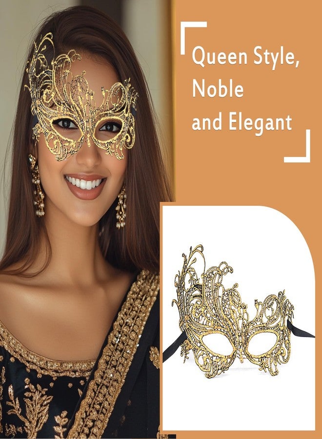 TecoKart® 4 Pcs Masquerade Mask for Women and Men - Eye Mask for Party, Proms, Venetian, Mardi Gras and Halloween - Image 5